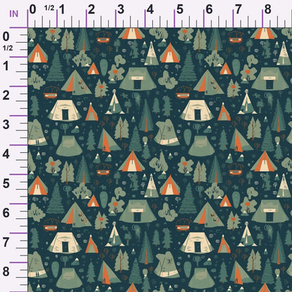 Evergreen Campfire Nights Pattern 3 Minky Fabric