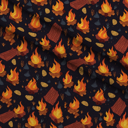 Evergreen Campfire Nights Pattern 4 Minky Fabric