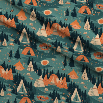 Evergreen Campfire Nights Pattern 5 Minky Fabric