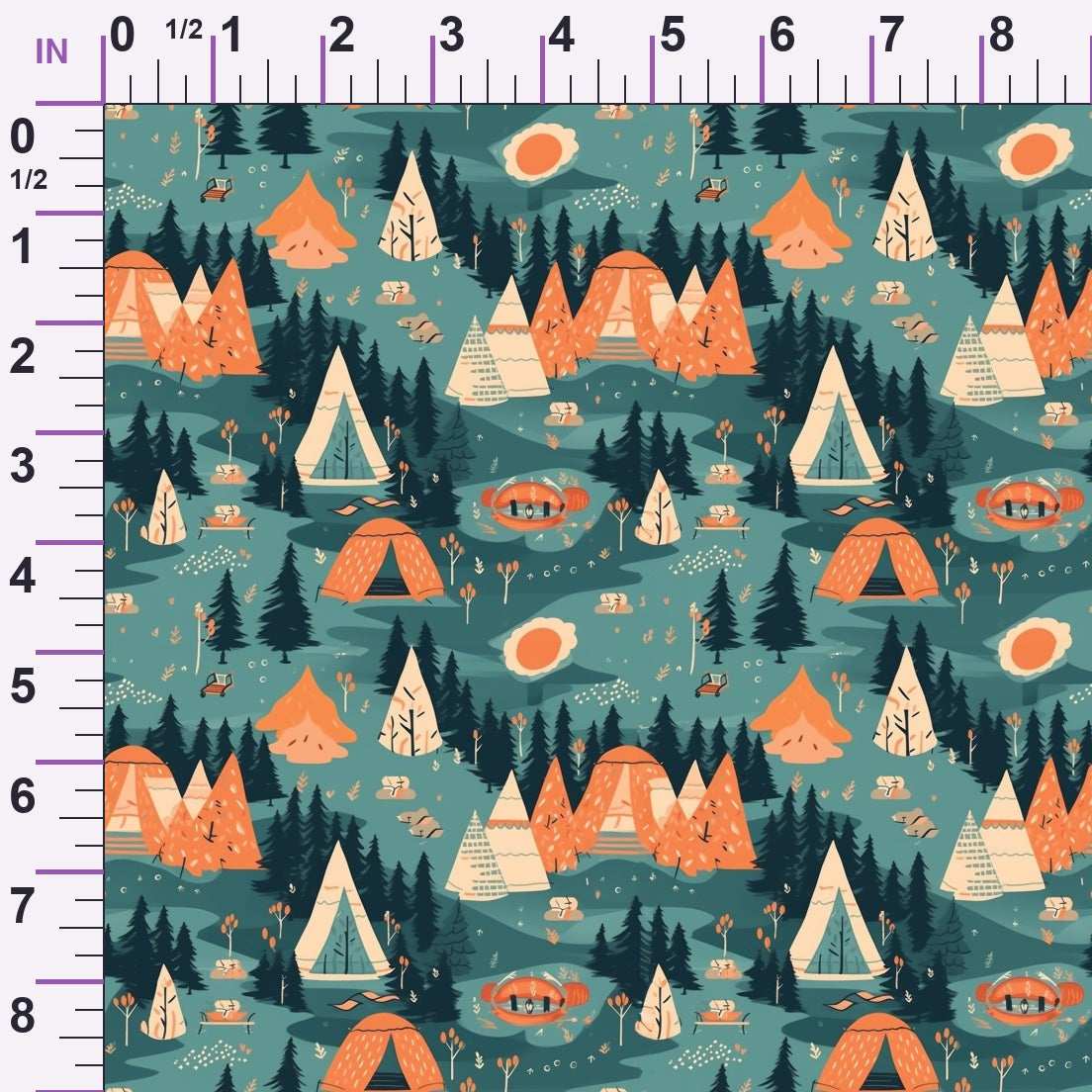 Evergreen Campfire Nights Pattern 5 Minky Fabric