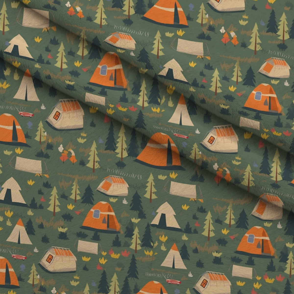 Evergreen Campfire Nights Pattern 6 Minky Fabric