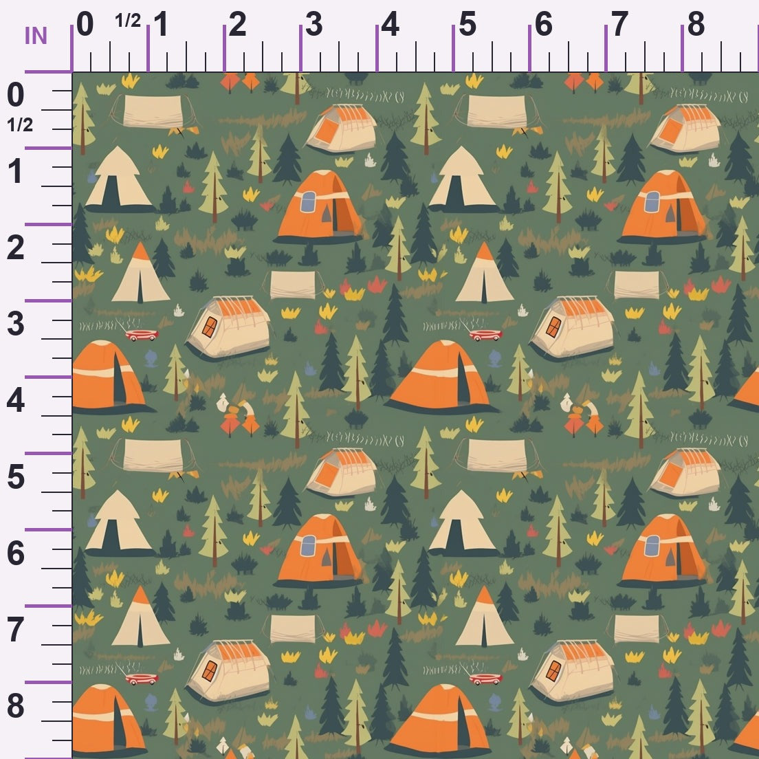 Evergreen Campfire Nights Pattern 6 Minky Fabric