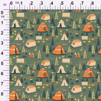 Evergreen Campfire Nights Pattern 6 Minky Fabric