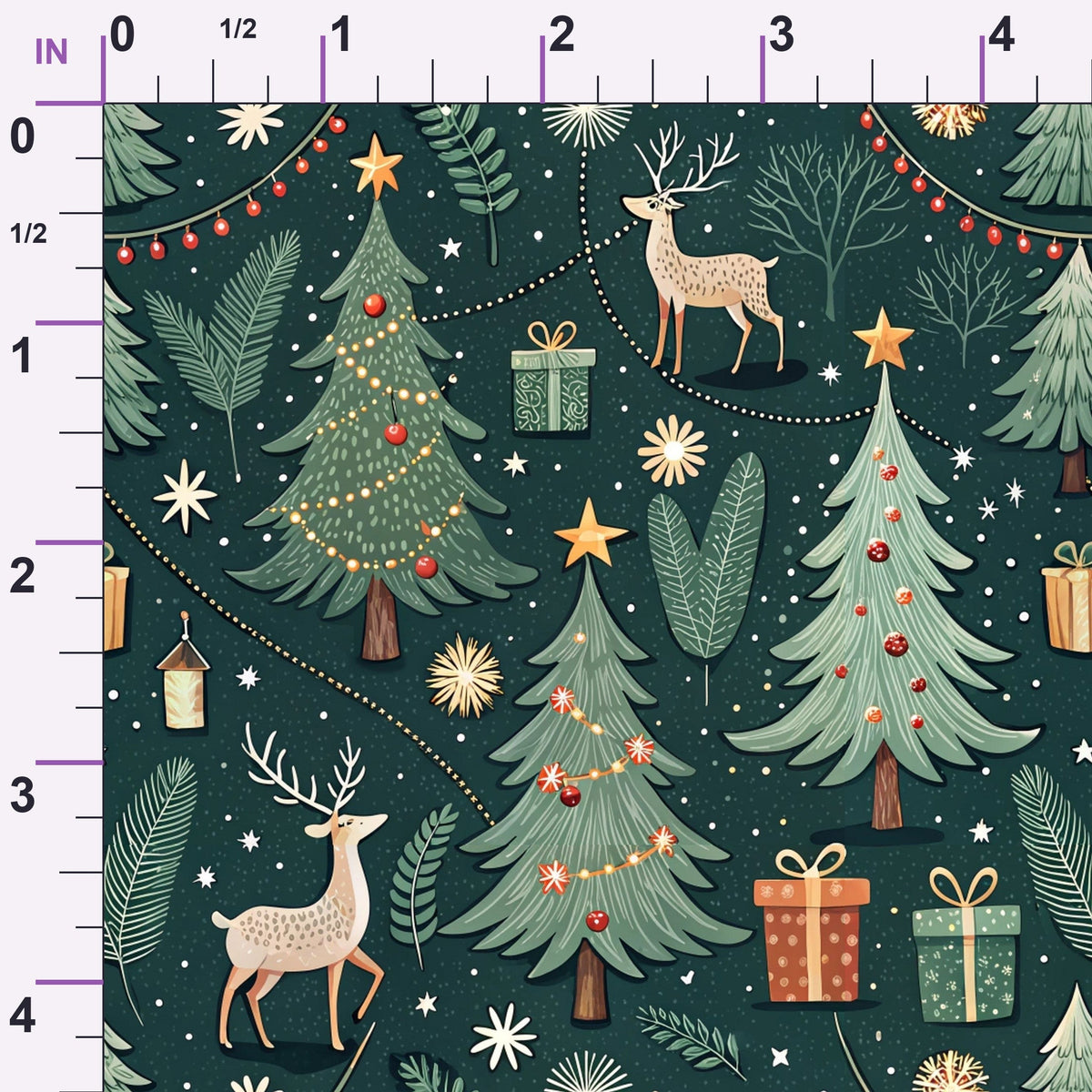 Evergreen Glow Pattern 3 Minky Fabric