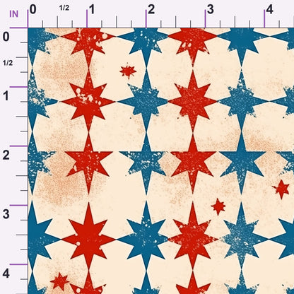Faded Americana Pattern 16 Minky Fabric