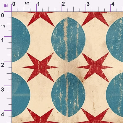 Faded Americana Pattern 19 Minky Fabric