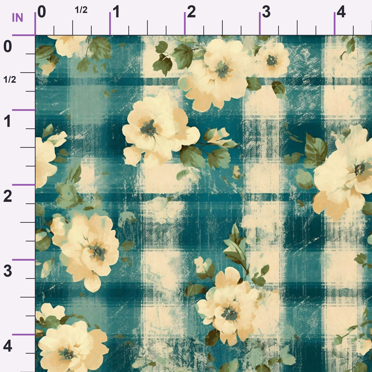 Faded Farmhouse Blooms Pattern 1 Minky Fabric