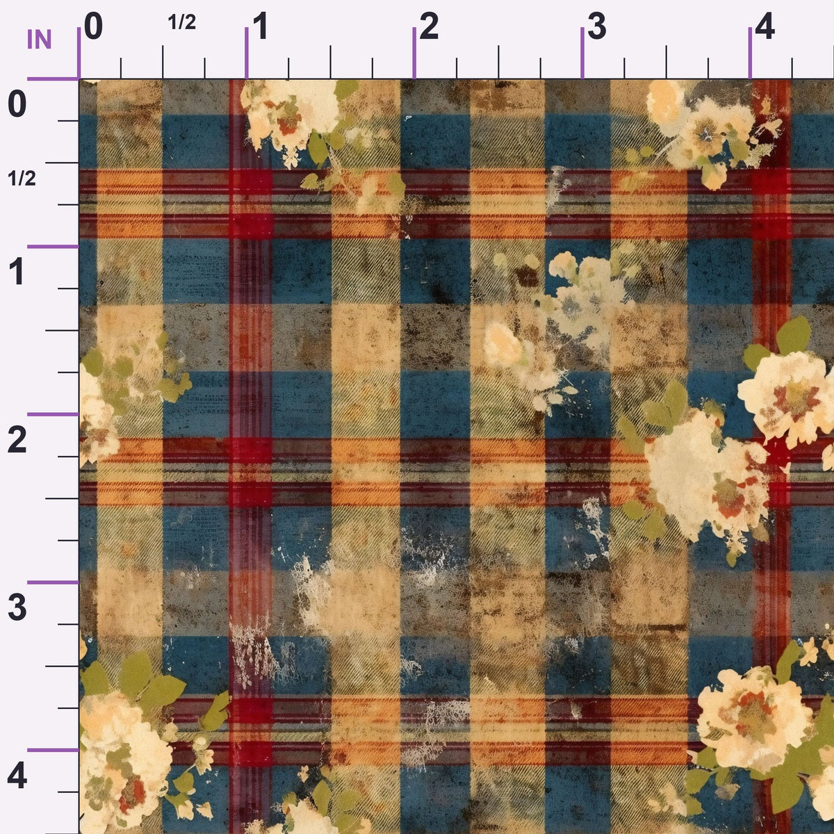 Faded Farmhouse Blooms Pattern 17 Minky Fabric