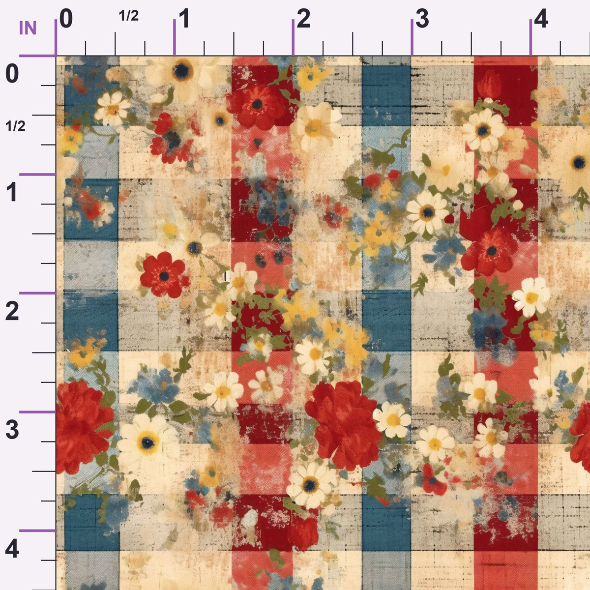 Faded Farmhouse Blooms Pattern 18 Minky Fabric