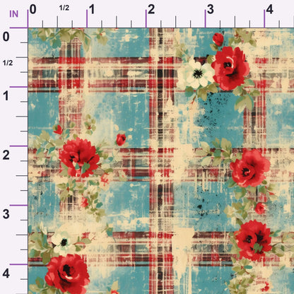 Faded Farmhouse Blooms Pattern 2 Minky Fabric