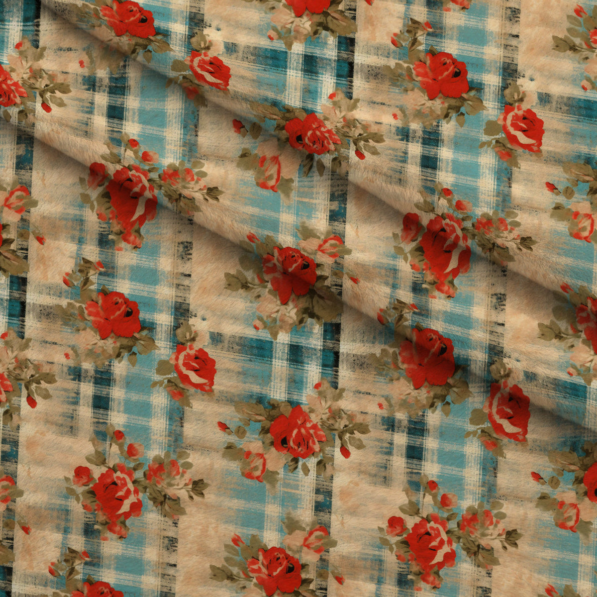 Faded Farmhouse Blooms Pattern 20 Minky Fabric