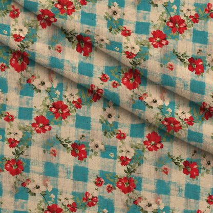 Faded Farmhouse Blooms Pattern 3 Minky Fabric
