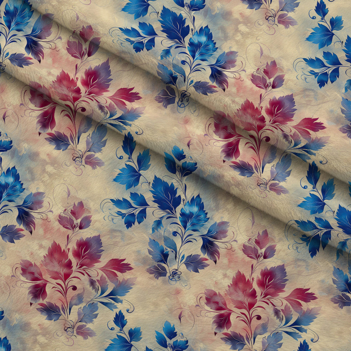 Faded Foliage Pattern 1 Minky Fabric