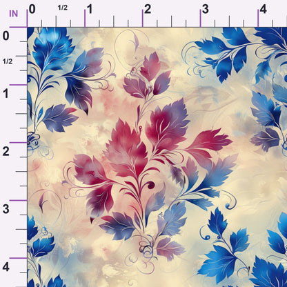 Faded Foliage Pattern 1 Minky Fabric