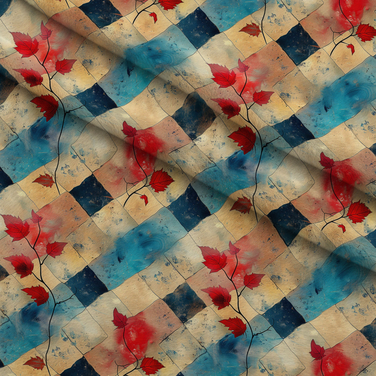 Faded Foliage Pattern 10 Minky Fabric