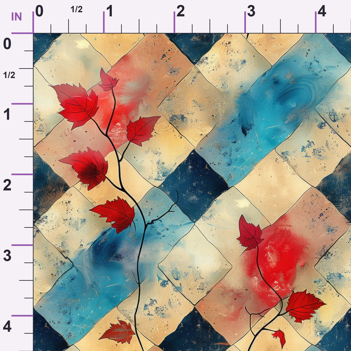 Faded Foliage Pattern 10 Minky Fabric