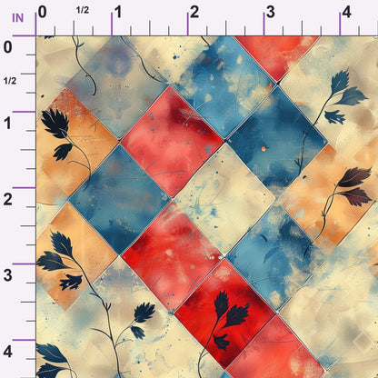 Faded Foliage Pattern 12 Minky Fabric