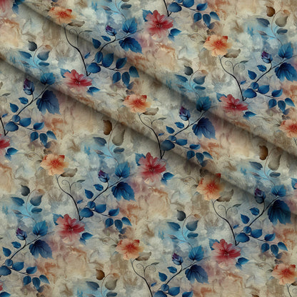 Faded Foliage Pattern 3 Minky Fabric