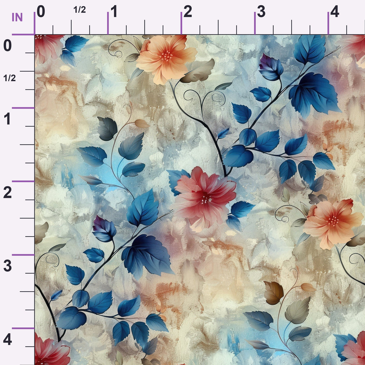 Faded Foliage Pattern 3 Minky Fabric