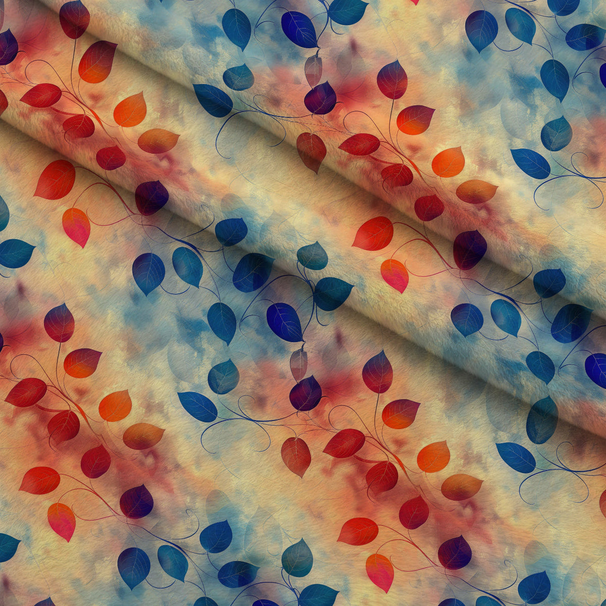 Faded Foliage Pattern 4 Minky Fabric