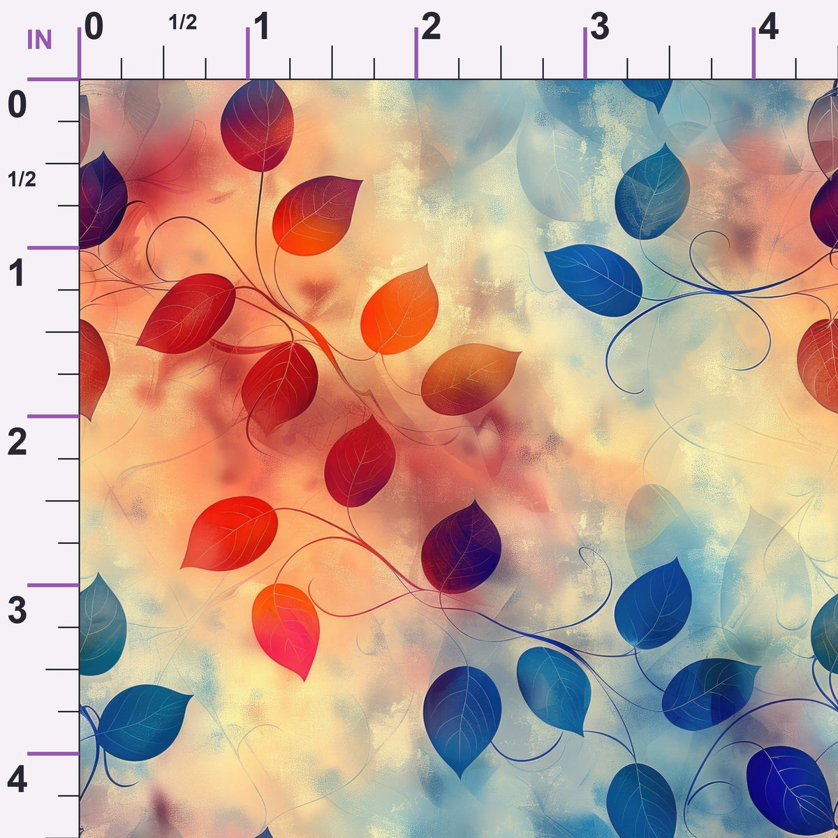 Faded Foliage Pattern 4 Minky Fabric
