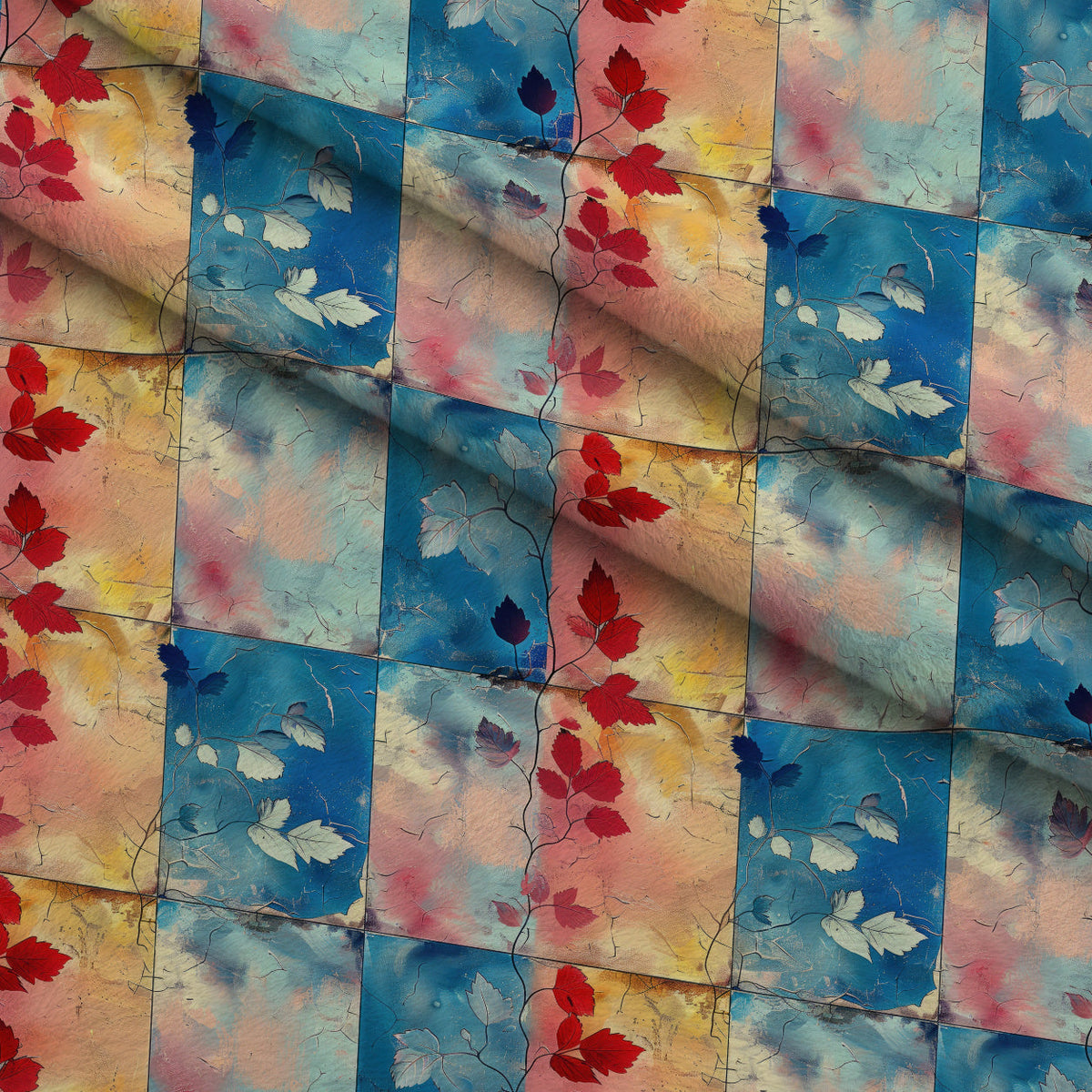 Faded Foliage Pattern 5 Minky Fabric