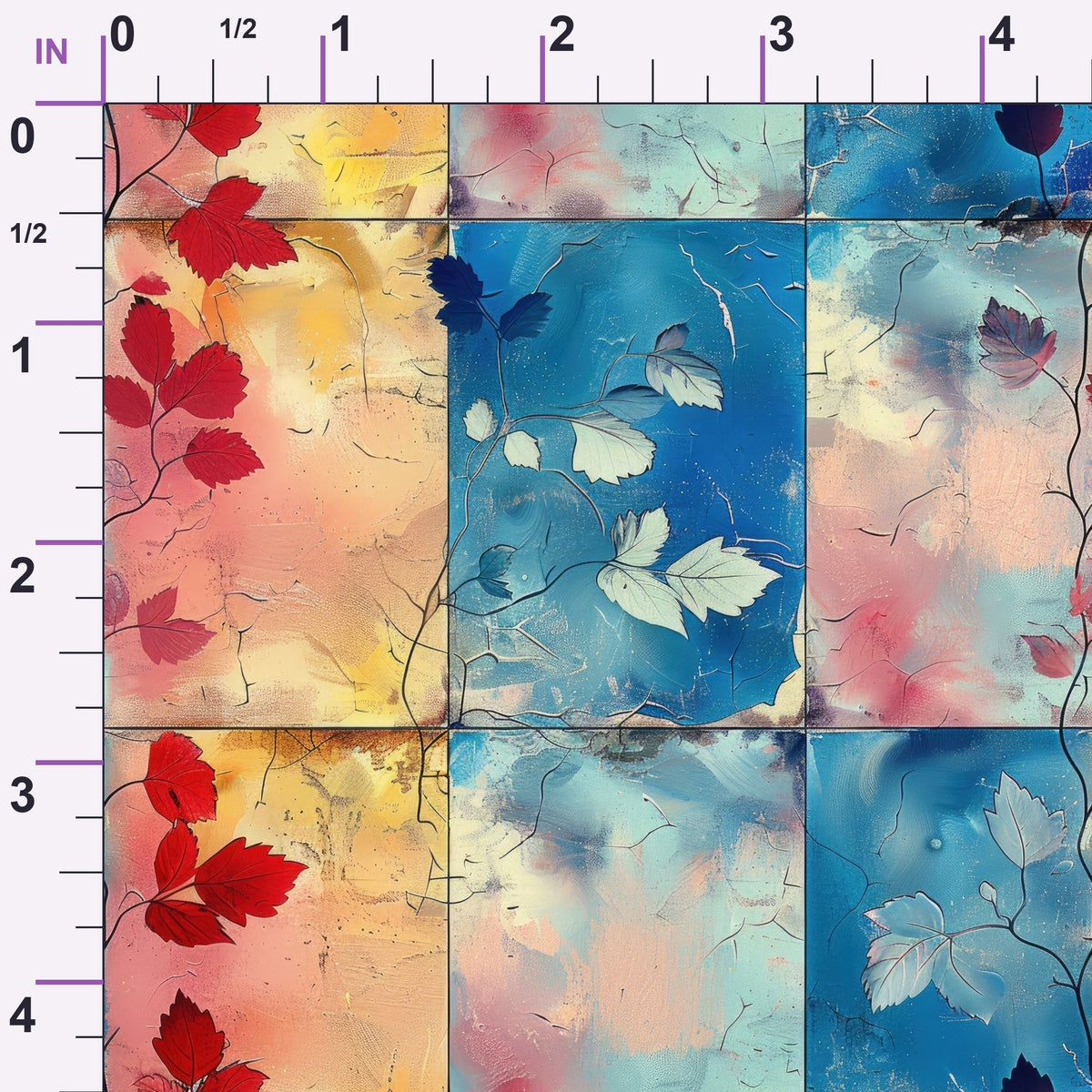Faded Foliage Pattern 5 Minky Fabric