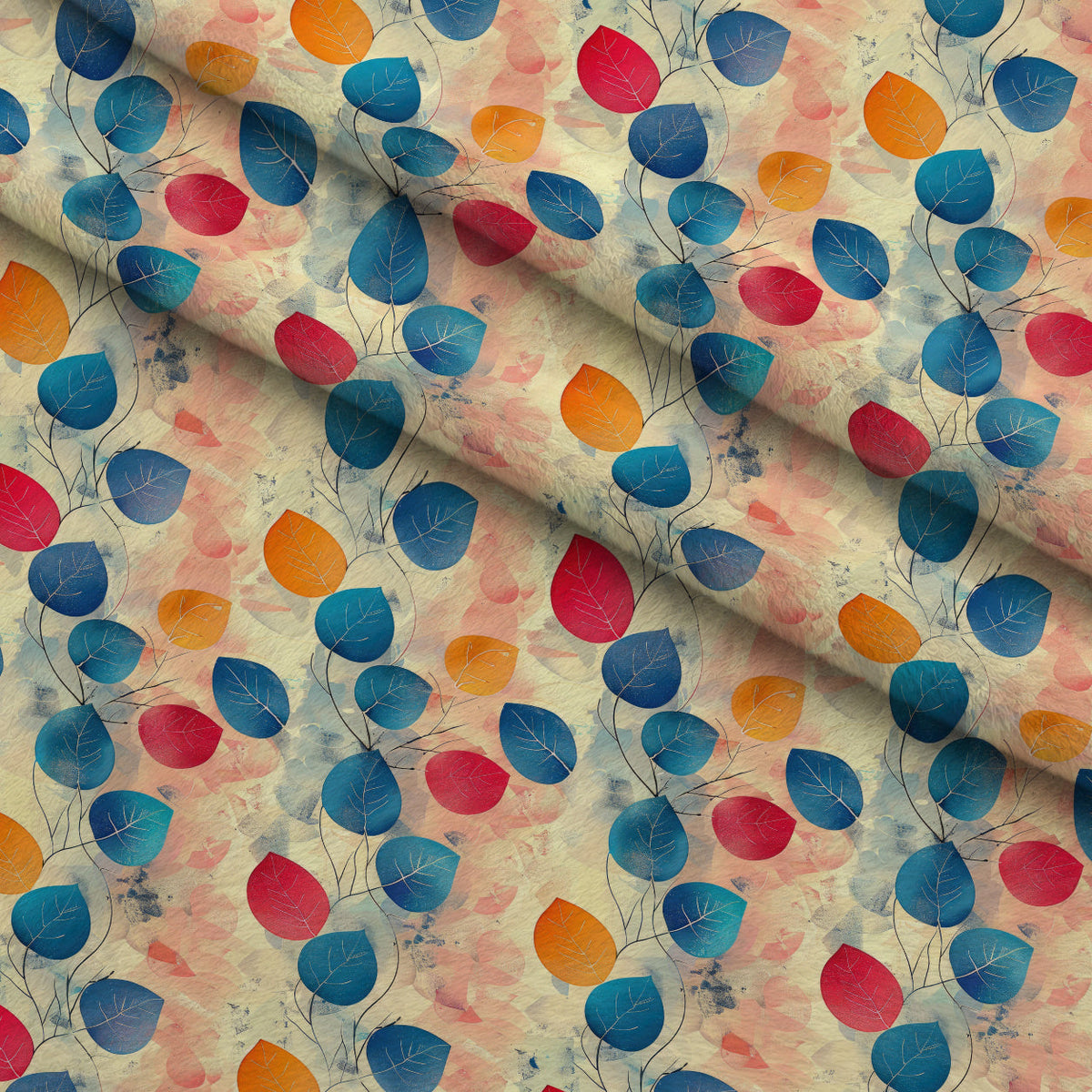 Faded Foliage Pattern 6 Minky Fabric