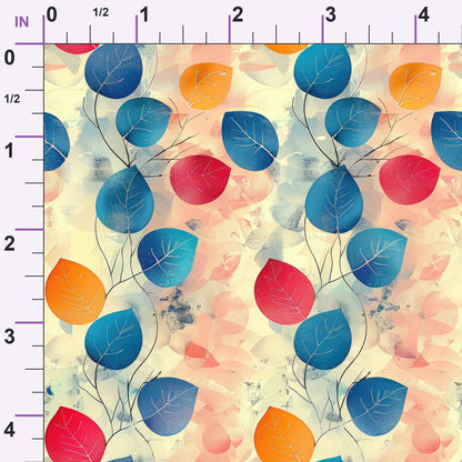 Faded Foliage Pattern 6 Minky Fabric