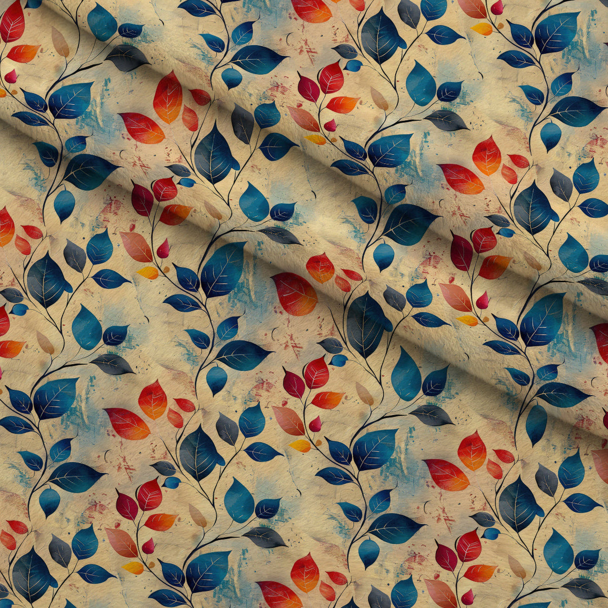 Faded Foliage Pattern 7 Minky Fabric