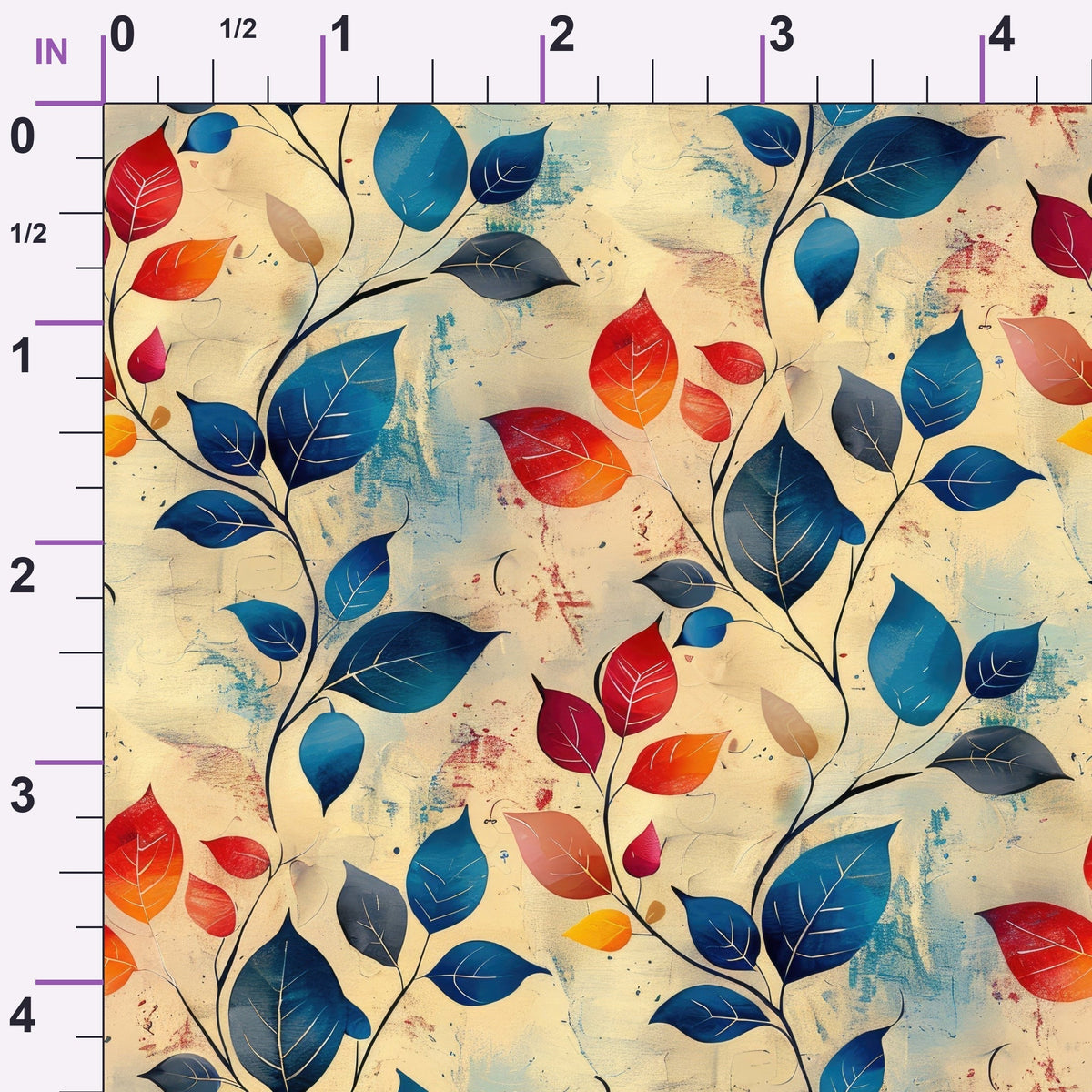 Faded Foliage Pattern 7 Minky Fabric