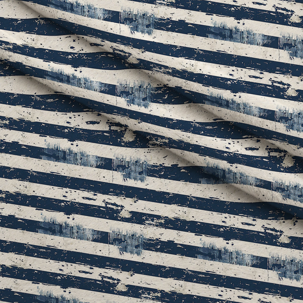 Faded Indigo Roses Pattern 8 Minky Fabric