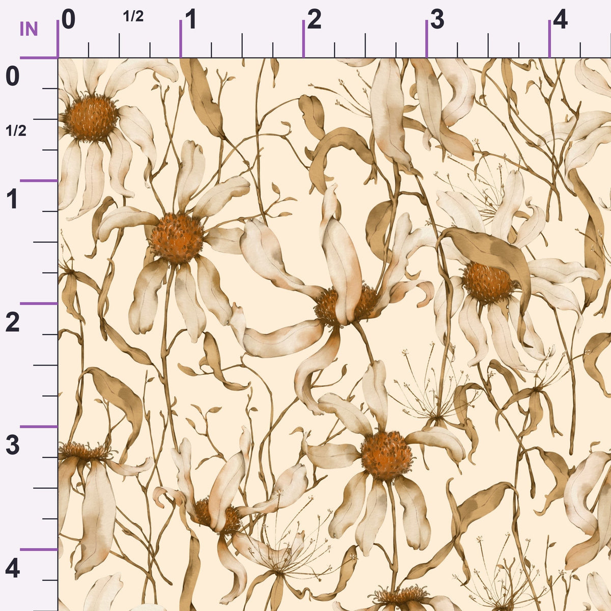 Faded Petals Pattern 3 Minky Fabric