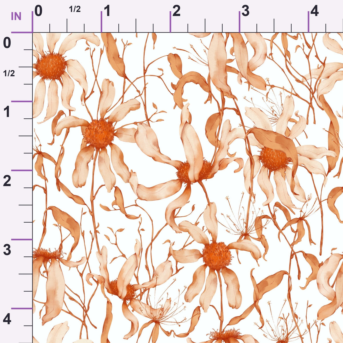Faded Petals Pattern 4 Minky Fabric