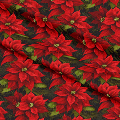 Poinsettia Blooms Pattern 7 Quilting Cotton Fabric