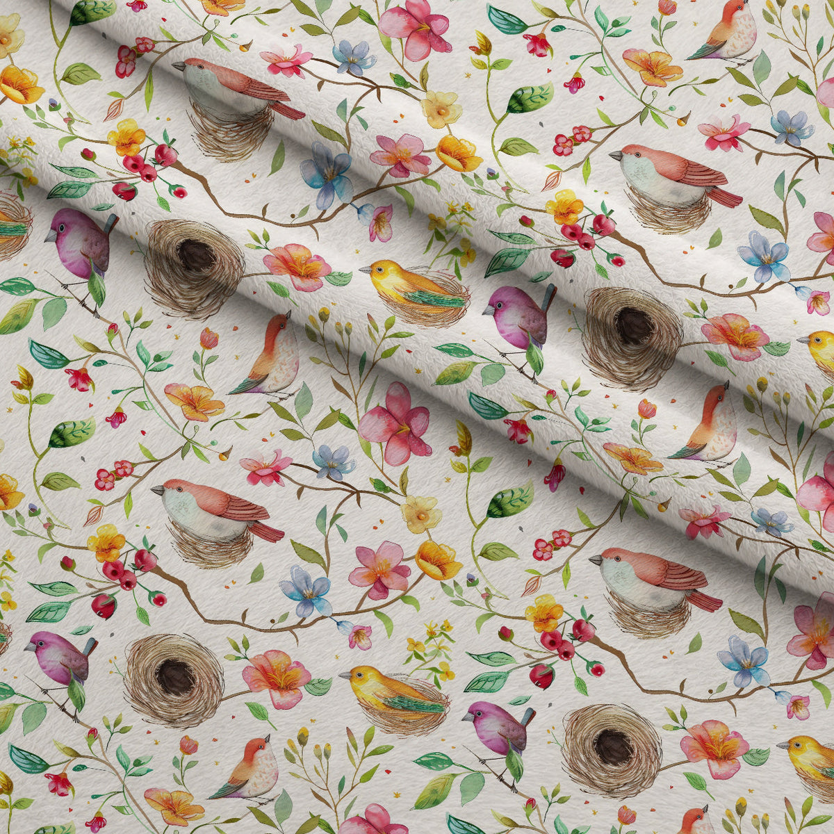 Feathered Blooms Pattern 1 Minky Fabric