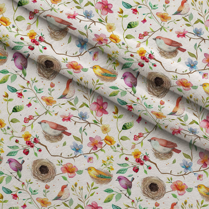Feathered Blooms Pattern 1 Minky Fabric