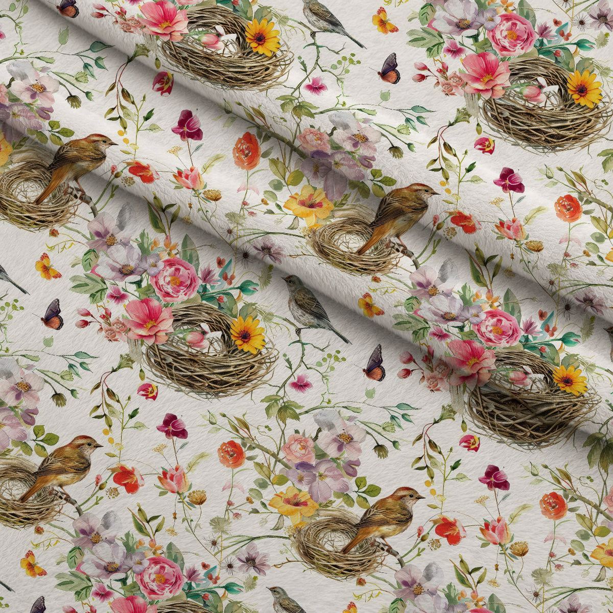 Feathered Blooms Pattern 10 Minky Fabric