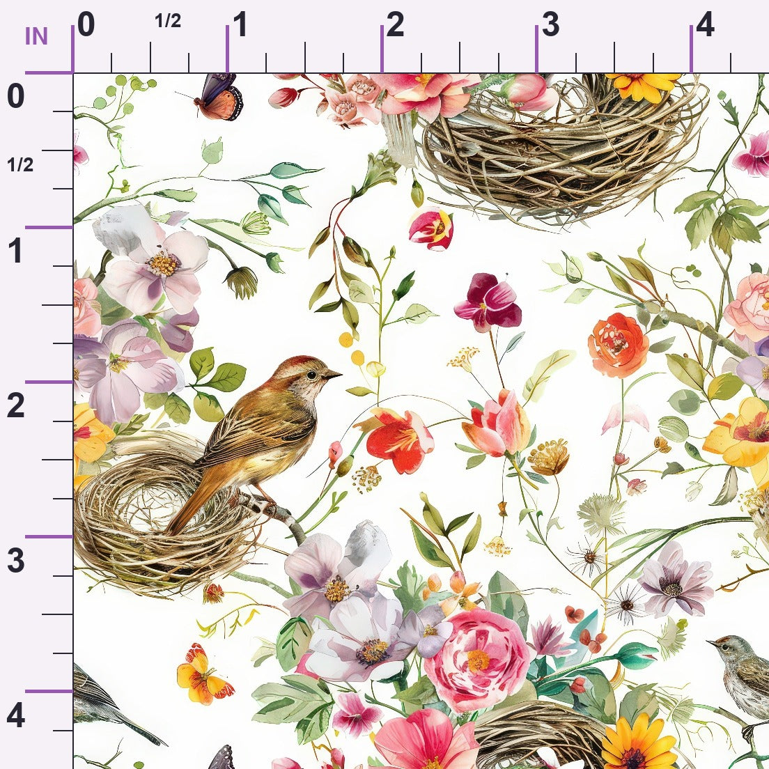 Feathered Blooms Pattern 10 Minky Fabric