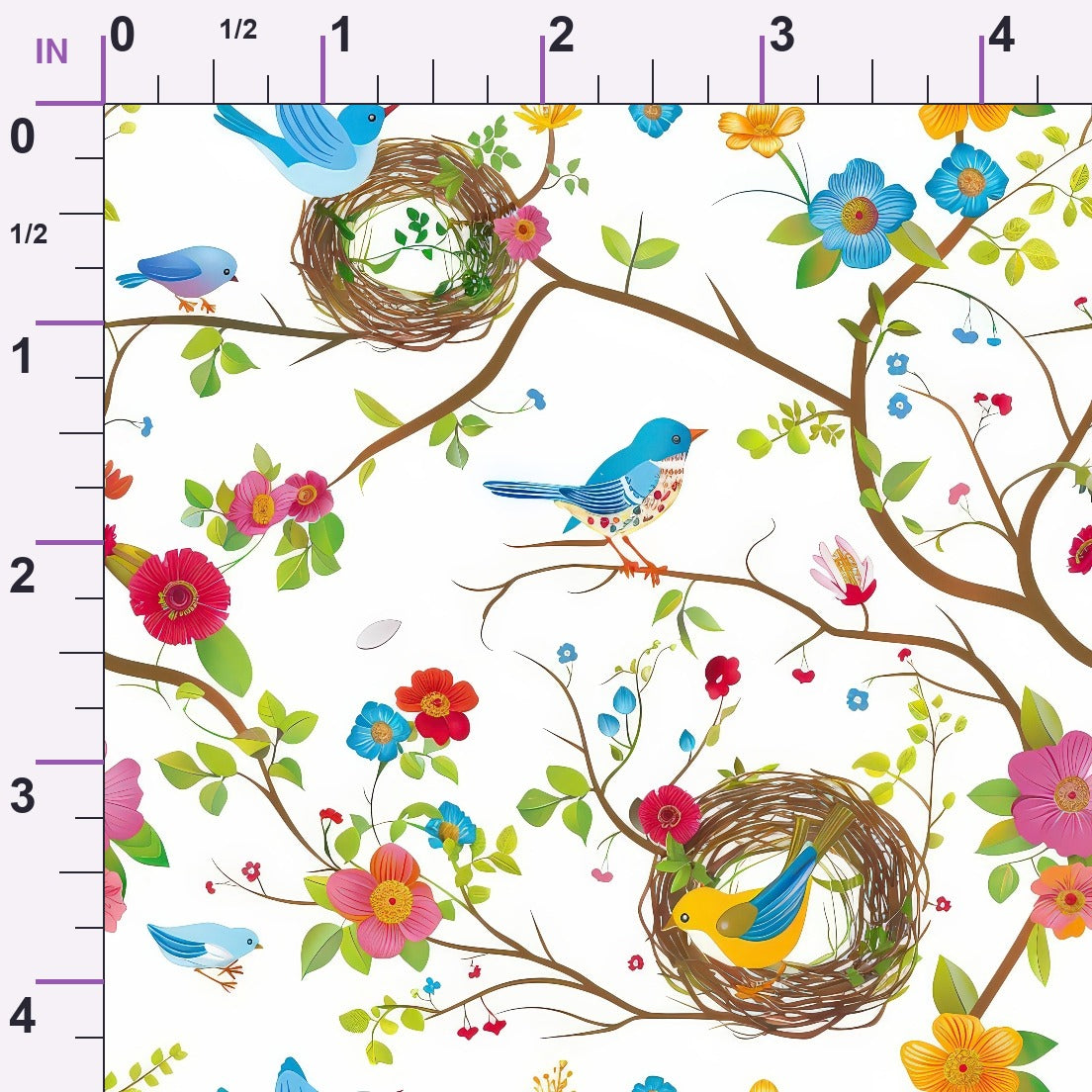 Feathered Blooms Pattern 11 Minky Fabric