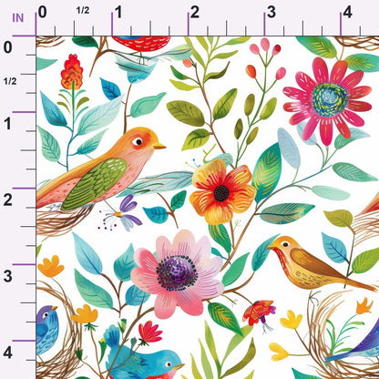 Feathered Blooms Pattern 12 Minky Fabric