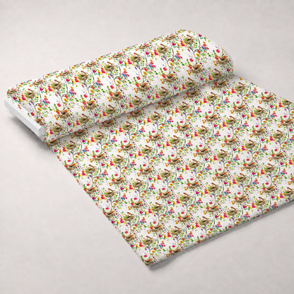 Feathered Blooms Pattern 2 Minky Fabric