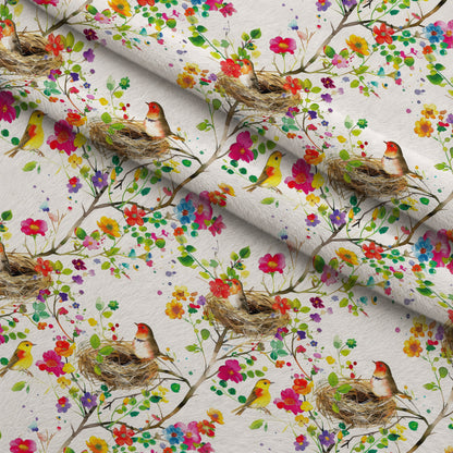 Feathered Blooms Pattern 2 Minky Fabric