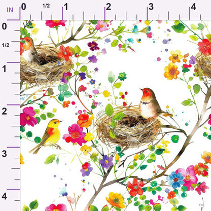 Feathered Blooms Pattern 2 Minky Fabric