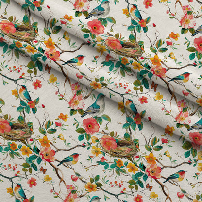 Feathered Blooms Pattern 3 Minky Fabric