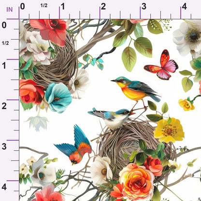 Feathered Blooms Pattern 4 Minky Fabric