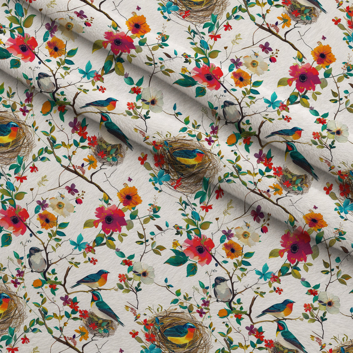 Feathered Blooms Pattern 7 Minky Fabric