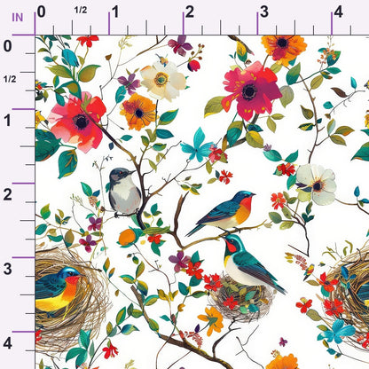 Feathered Blooms Pattern 7 Minky Fabric