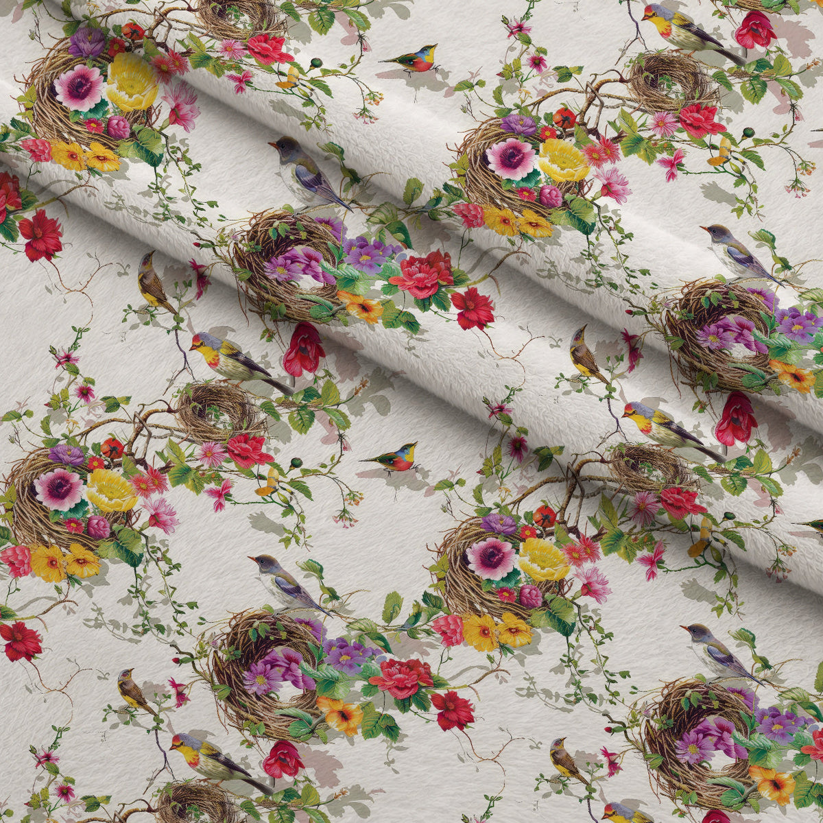 Feathered Blooms Pattern 8 Minky Fabric