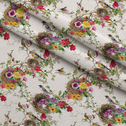 Feathered Blooms Pattern 8 Minky Fabric